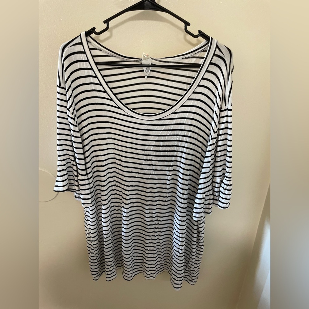 ✨7th Roy Striped Short Sleeve Top Size 3X